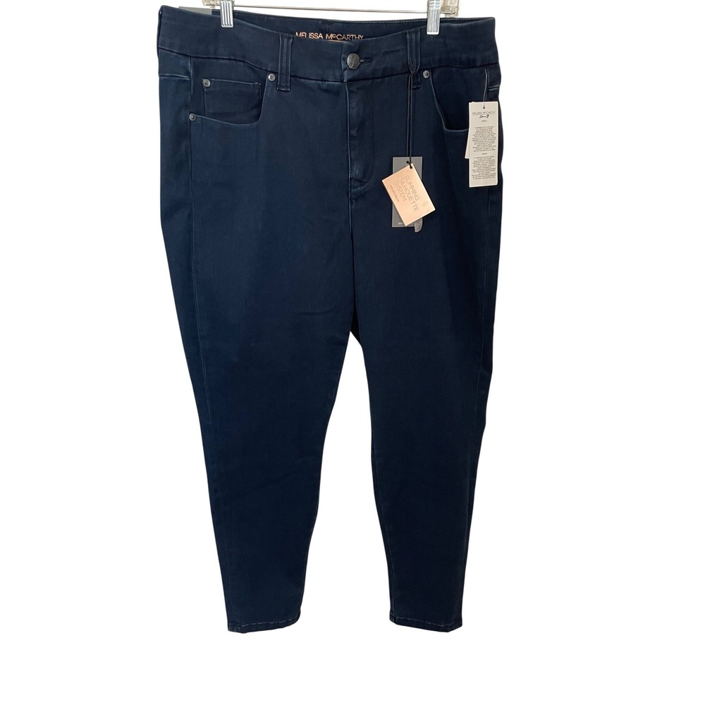 Melissa McCarthy Seven7 Pencil Jeans 18W Inkwell Blue Slimming Silhouette NWT